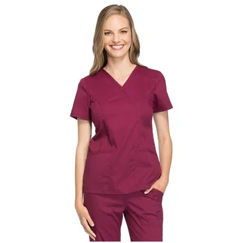 

High Quality Exercise Protect suits Doctor Nurse Uniforms Unisex V-Neck Hospital Beauty Salon Scrub tops Uniforms Scrubs Tops#g3