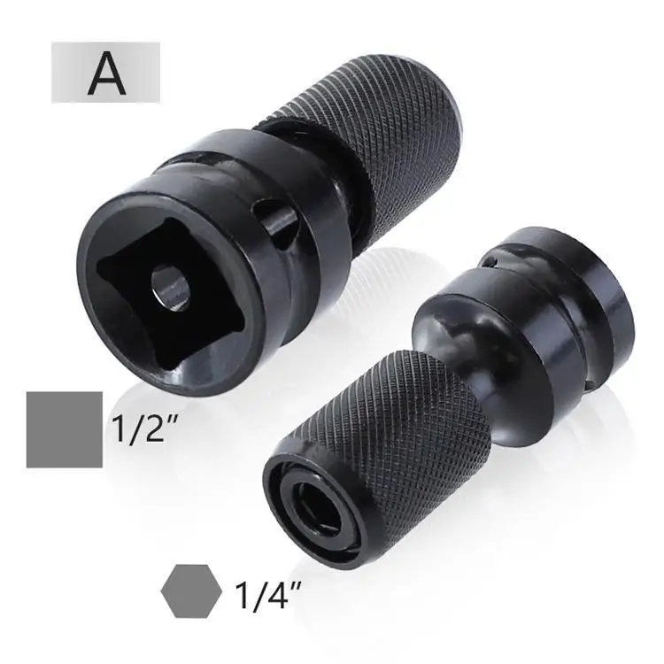 

1/2" Square To 1/4" Hex Screwdriver Socket Adapter Quick Release Chuck Drive Converter CR-V Impact Adapter For Screwdriver Bit