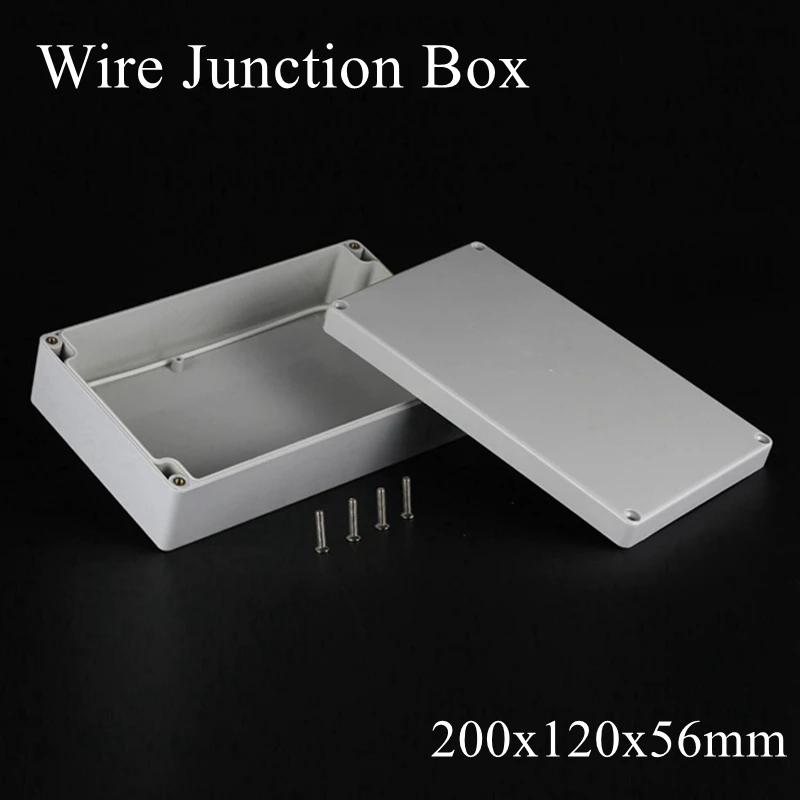 

200x120x56mm ABS IP65 Waterproof Plastic Wire Junction Box Distribution Enclosure Project Case Electronic Terminal Instrument