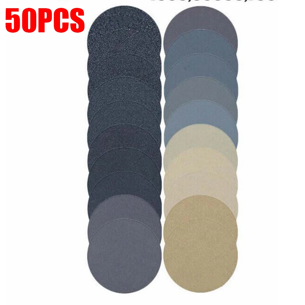 

50pcs 75mm Hook and Loop Sanding Pad 3 Inch 400-7000Grit Sand Paper Sanding Discs For Polishing Cleaning Tools