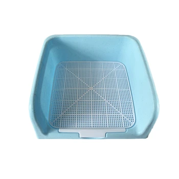 

Portable Pet Dog Cat Toilet Lattice Tray with Column Urinal Bowl Pee Training Toilet Easy to Clean Pet Product