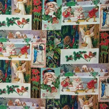 110 см ширина Рождественские поздравления ангелы печать хлопчатобумажная ткань для детского Рождественского украшения DIY-BK749