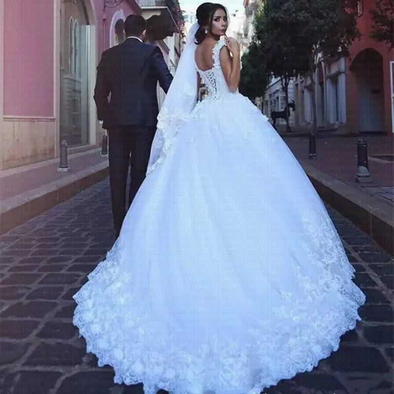 Сексуальное арабское бальное платье с v-образным вырезом, свадебные платья с цветами Vestido de Noiva, Кружевное Платье de Mariage