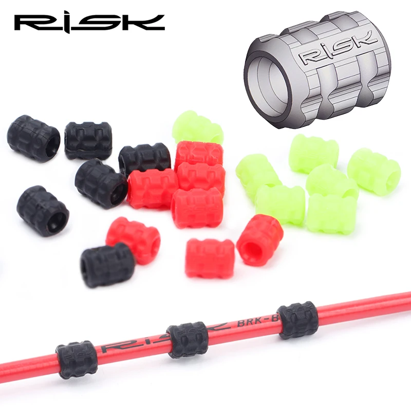 10 pcs RISK Bike Rubber Cable Protector Ultralight MTB Bicycle Brake Shift Pipe Line Tube Frame Protective Nightlight Protecetor | Спорт и