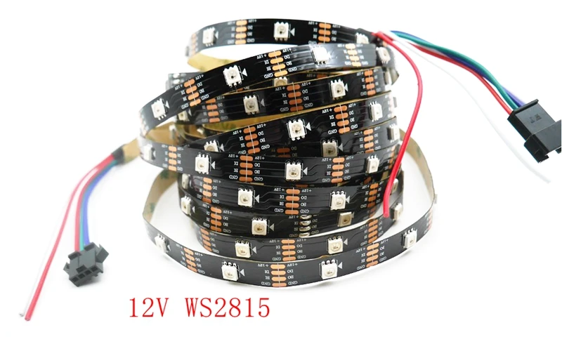 WS2815 DC12V(WS2812B/WS2813) RGB светодиодный Пиксели полосы индивидуально адресуемых СВЕТОДИОДНЫЙ двойной сигнала передачи данных 1 m/2 m/3m/5 m 30/60/144 Пиксели/светодиодный s/m