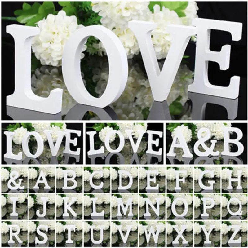 Creative Letters Alphabet Word Bridal Wedding Party Christmas festival Home Decoration Wooden Letters Figurines Decoration Tool