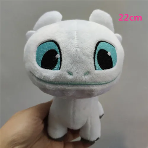 22cm white 22-60 см гигантская кукла из фильма Ночная фурия светильник Fury плюшевая игрушка Как приручить дракона беззубый Дракон чучела Аниме кукла для детей - Цвет: 22cm white