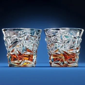 

Set of 2/4/6-320ml Clear Crystal Whiskey Glass Glassware for Whiskey Beer Drinking Cup Wine Glass