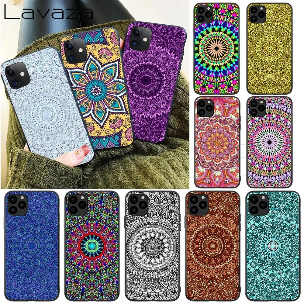 Силиконовый мягкий чехол Lavaza с изображением мандалы и цветов для iPhone 12 Mini 11 Pro XS Max