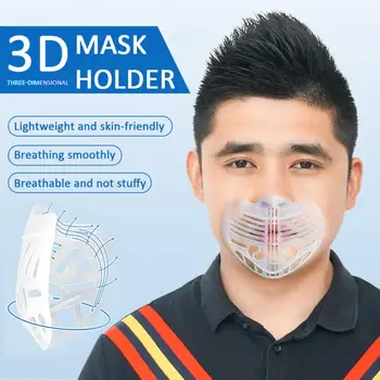

5Pcs Mask Bracket Reusable Dustproof 3D Mask Holder Non-stick Lipstick Mouth Nose Breathable Mask Filter Mask Inner Pad Bracket