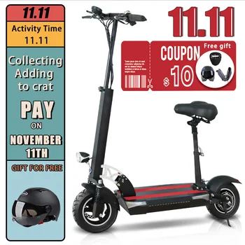 

Electric Scooter Foldable 10inch Tire Lithium Battery Motor 500W 48V Electric Skateboard with Kick Scooter for Adult