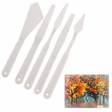5 шт./компл. отличное качество Пластик палитра Ножи картина смешивания инструменты для акварели резьба картина маслом белый художника поставки