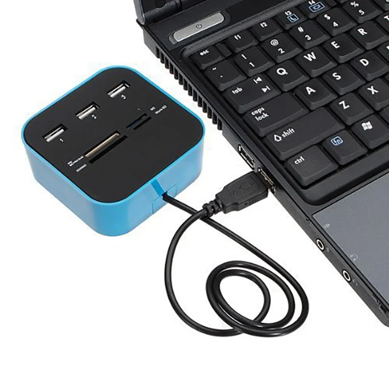 

3 Ports USB Hub USB 2.0 Splitter 3 Ports Portable MultiUSB HUB 2.0 Multiple SD Speed Card Reader For PC Laptop Adapter Connector