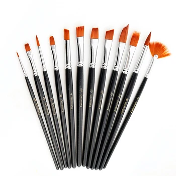 

Art Watercolor Paint Brush Set 12 Pcs Nylon Hair Painting Brush Variety Style Artist Acrylic Brush Pen Art Supples