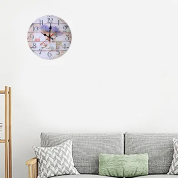 

1 Pc 30cm Clock Round European Style Wooden Hanging Clock Wall Ornament for Bar Cafe Hotel Home