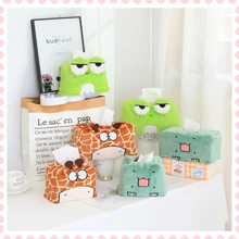 1 шт. плюшевая коробка для салфеток с мультяшными животными, бумажный держатель, чехол для салфеток, настольный кухонный декор, подарки на день рождения и Рождество