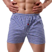 Новинка, 5 цветов, высокое качество, фирменные мужские трусы-боксеры, домашние шорты, классические клетчатые чёсаные мужские свободные дышащие семейные трусы