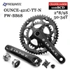 PROWHEEL Road Bike Hollow Double Sprockets Crankset 170mm  53-39T 50-34T Crank Chainring with Bottom Bracket BB 110BCD 130 BCD ► Photo 3/6