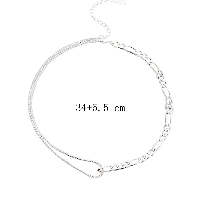 925 Sterling Silver Zircon Chain Choker For Women Wedding Necklace