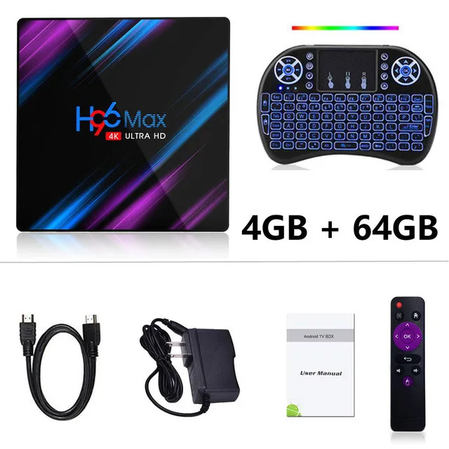 H96 MAX Android 9,0 Smart tv Box RK3318 Четырехъядерный 4G 32G/64G 4K H.265 2,4/5,0G WiFi USB3.0 Bluetooth 4,0 Google Play телеприставка - Цвет: 4G64G i8 Backlit