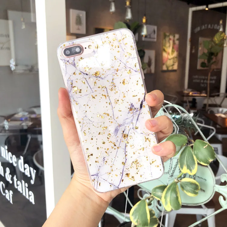 02 Чехол для телефона для iPhone 11, 6, 6 S, 7, 8 Plus, X, XR, XS Max, роскошный блестящий Мягкий ТПУ с золотой фольгой и мраморным блеском для iPhone 11 Pro Max - Цвет: 02