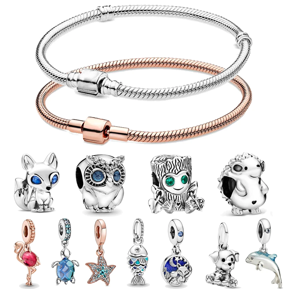 Браслеты Женские серебряного цвета с подвесками в виде животных Лабрадора