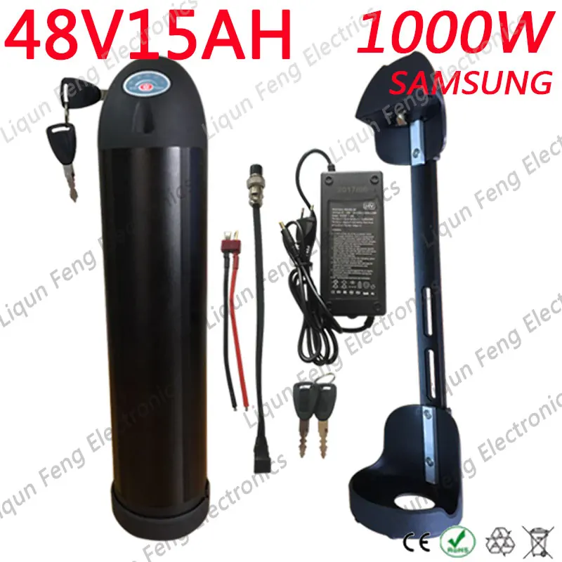 48V 15Ah импортные samsung 750W воды чайник бутылка для воды литий-ионный аккумулятор Батарея для велосипеда Батарея с BMS отправить зарядное устройство