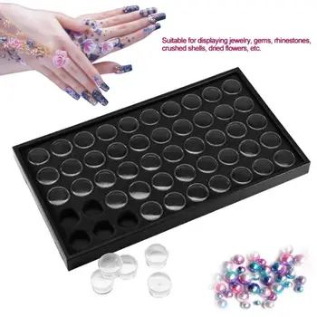 

Clear Plastic Bead Storage Containers Set with 50 Pieces Storage Jars Box Nail Display Nail Polish Organizer