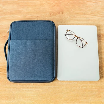 

For Notebooks Portable Waterproof Oxford Cloth Multi Functional A4 Document Bag School Office Storage Unisex Zipper