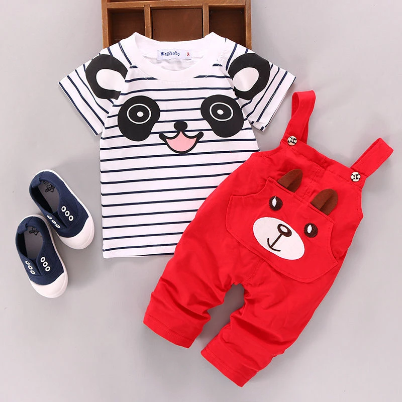 baby clothes mini set Baby  2020 New Summer Baby Boy's and Girls' Cotton 100% Short-sleeved Sets Cartoon Kids Suit Kids 2PCS  0-2Years Children's Wear baby girl cotton clothing set