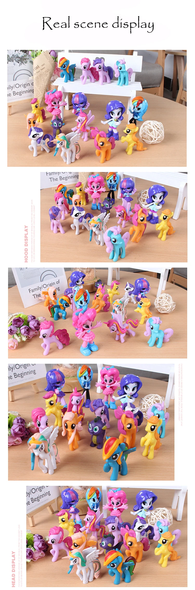 12 шт. my little pony фигурка единорога принцесса pet shop игрушки лошади фигурки принцесс Celestia ponei фигурки kucyk