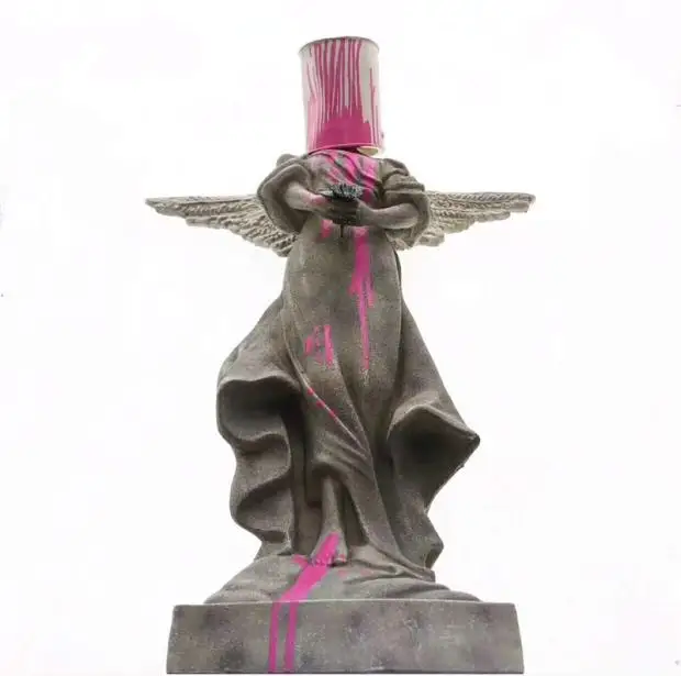 Купить Бэнкси Железный Ковш Ангел брызги краски Ангел рука серый тренд ...