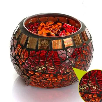 

Creative Red Mosaic Carved Candle Holder Friend Gift Coffer Bar Candle Holder Beautiful Home Decoration Candle Holder