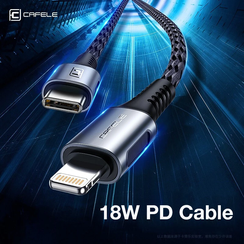Кабель Cafele USB Type C для Lightning iPhone 11 Pro Max XS X 18W PD кабель быстрой зарядки 8 7 Plus шнур