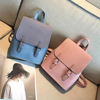 

New PU leather student backpack women bag