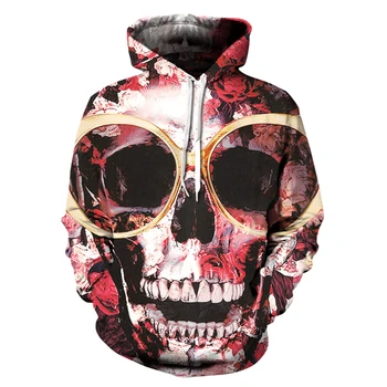 

Skull series 2020 men's spring high quality long sleeve printed hoodie hip hip funny spring fall sports hoodie