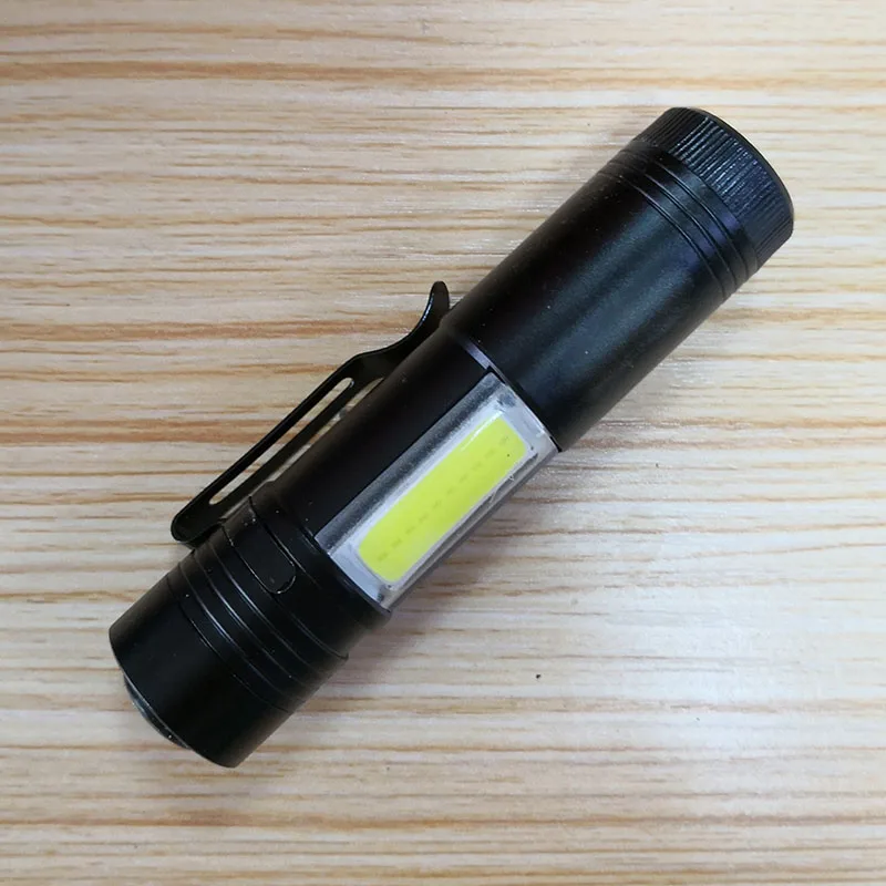 Mini Flashlight Q5+COB LED High Powerful Zoomable Flash Lights Portable Work Light Lanterna Hand Torch Flash Lamp Camping 2 way