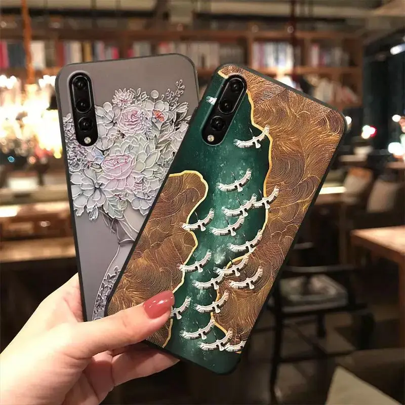 

3D Print Emboss Shell For Huawei Honor 9X Pro 20 Pro 20 10 9 8 Lite 8X 7X 7A For Honor View 20 20i 10i Case Matte Silicone Cover