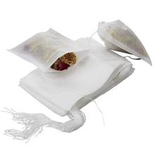 UPORS 100 шт./компл. пустые чайные пакетики с струнами 5,5*7 см пищевой Чайный фильтр Пакет Одноразовые заживления печать специй травы бумажные пакеты для кофе