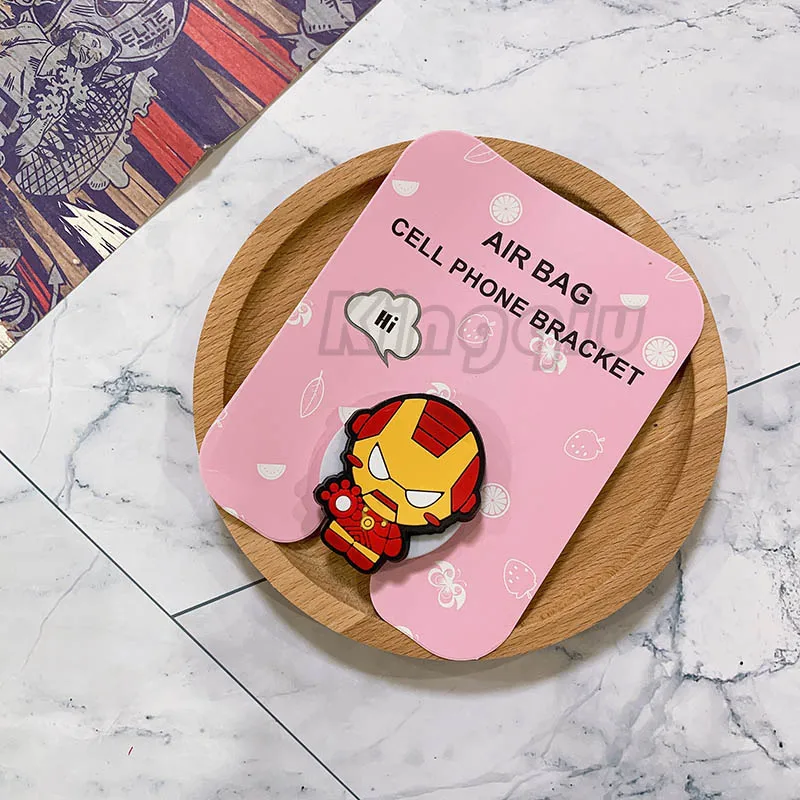 Ironman Держатель для телефона с героями мультфильмов Marvel, расширяющаяся подставка, держатель для пальца для samsung Xiaomi iphone 7 X, универсальная подставка для телефона, автомобильный держатель - Цвет: Ironman