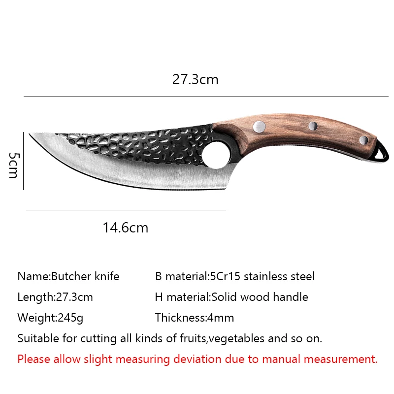 Stainless Steel Kitchen Boning Knife Handmade Fishing Knife Meat Cleaver Outdoor Cooking Cutter Butcher knife Cutter 2