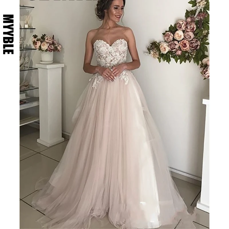 Blush pink tulle wedding dress Outlet