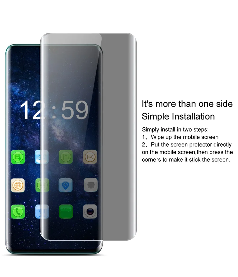 Imak Anti-peeping Privacy Tempered Glass for Oneplus 7 Pro 3D Curved Full Coverage Not Silkprint Design