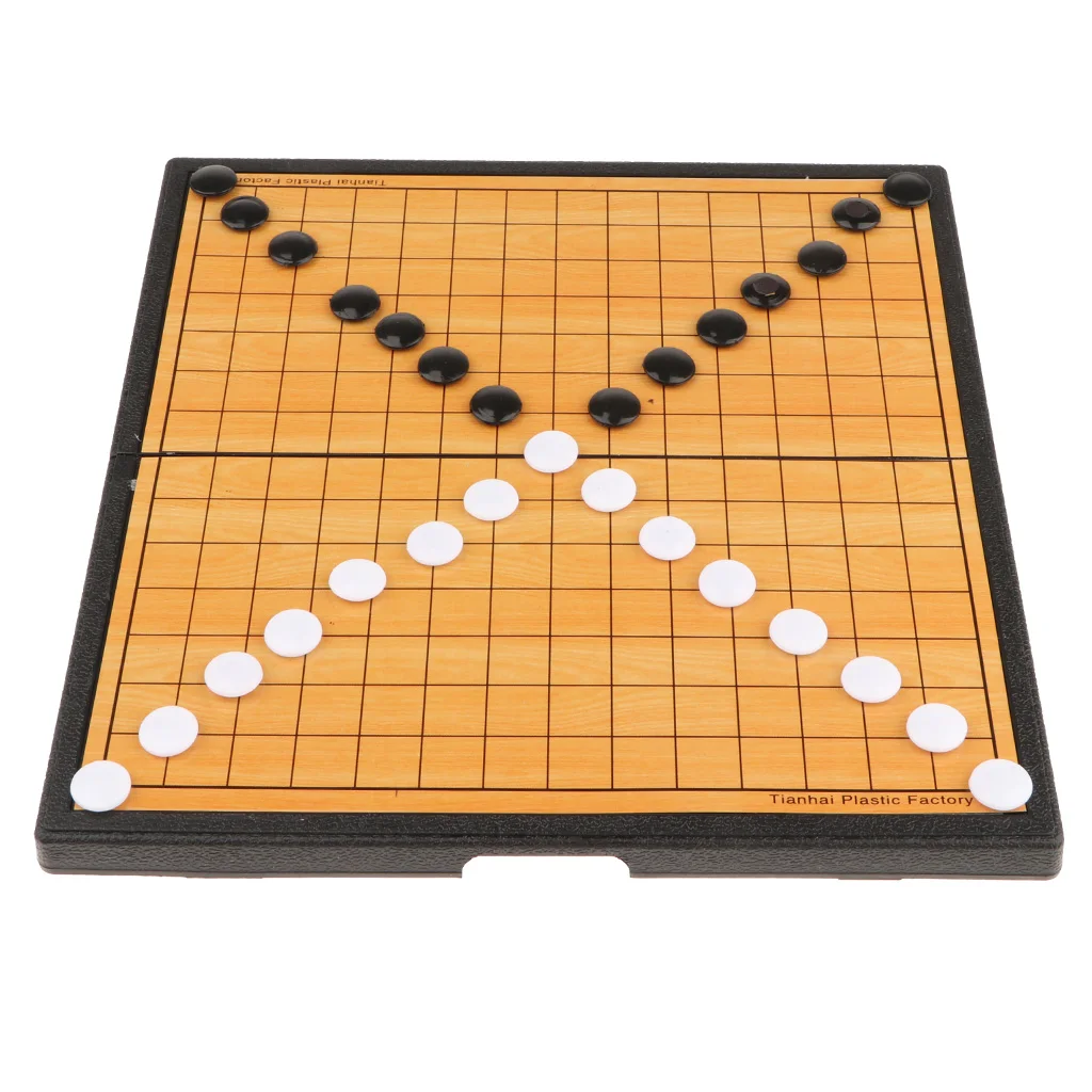 Family Fun Chinese Renju Checkers w/ Chess Board for Kids Travel Games
