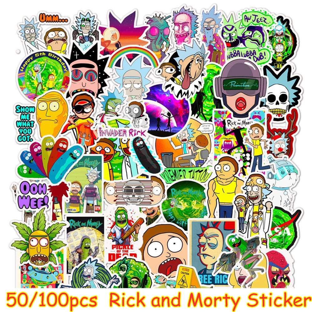 50/100 шт Rick and Morty наклейки для рисования ПВХ водонепроницаемые ноутбука скейтборд