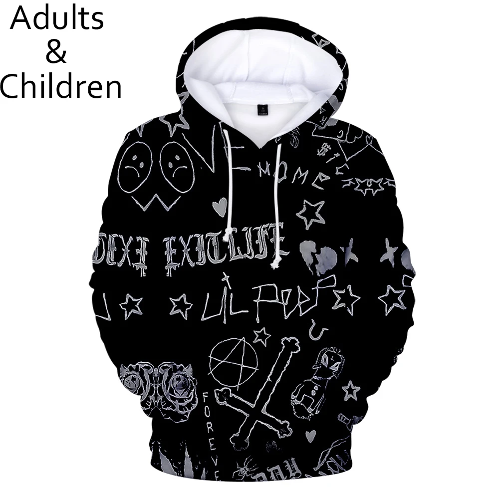 Pop singer 3D lil peep man woman casual hoodie children autumn and winter hip-hop pullover kids fashion hot sale sweatshirt | Мужская