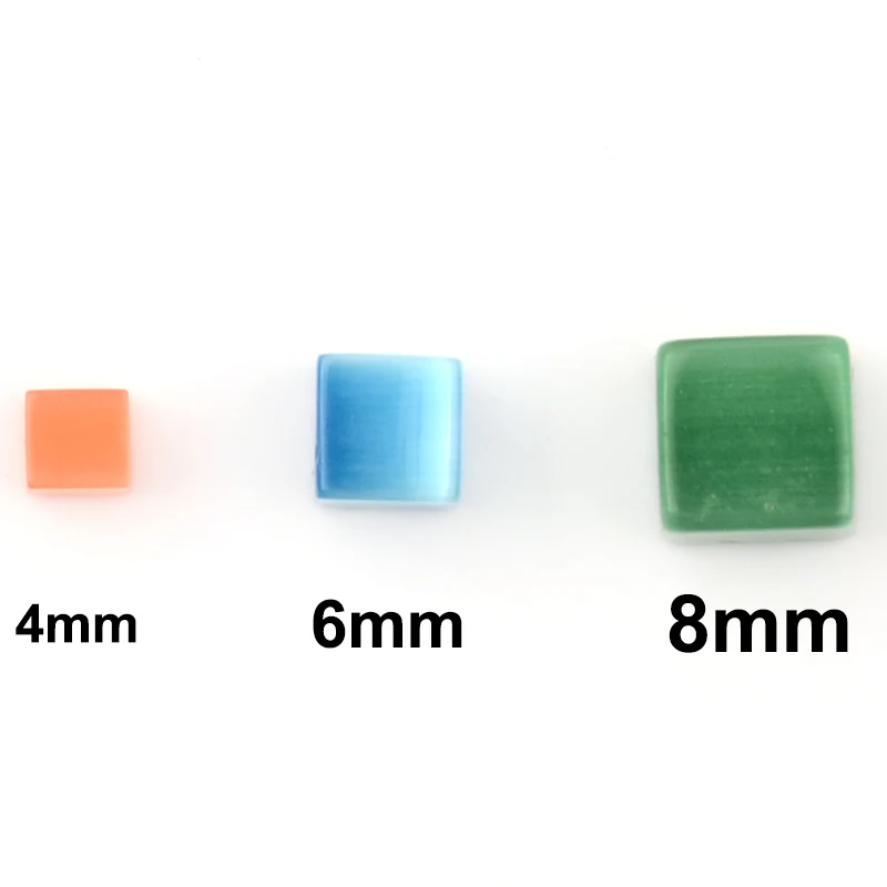 Frauen Cat Eye Perlen Armband Bunte Quadrat Perlen Natürliche Opal Stein Perlen Für Schmuck Machen DIY Armband Zubehör – Detail 2