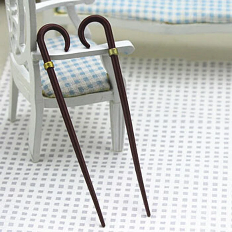 

Simulation Vintage Gentleman Walking Stick Crutch Model Toy For Doll House Decoration 1/12 Dollhouse Miniature Accessories