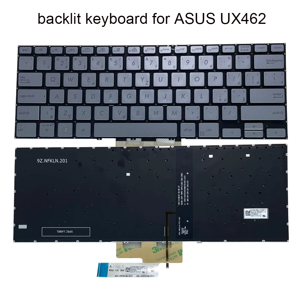 Teclado Retroiluminado para Asus Zenbook Flip Francês Azerty Checo Polaco Ux462 Ux462da Ux462fa Um462d Um462da 262ncs00