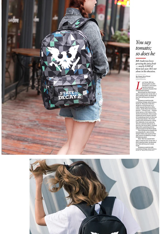 State Of Decay Backpack 600D Oxford Shoulder Bag Children School Opening Gifts (2)